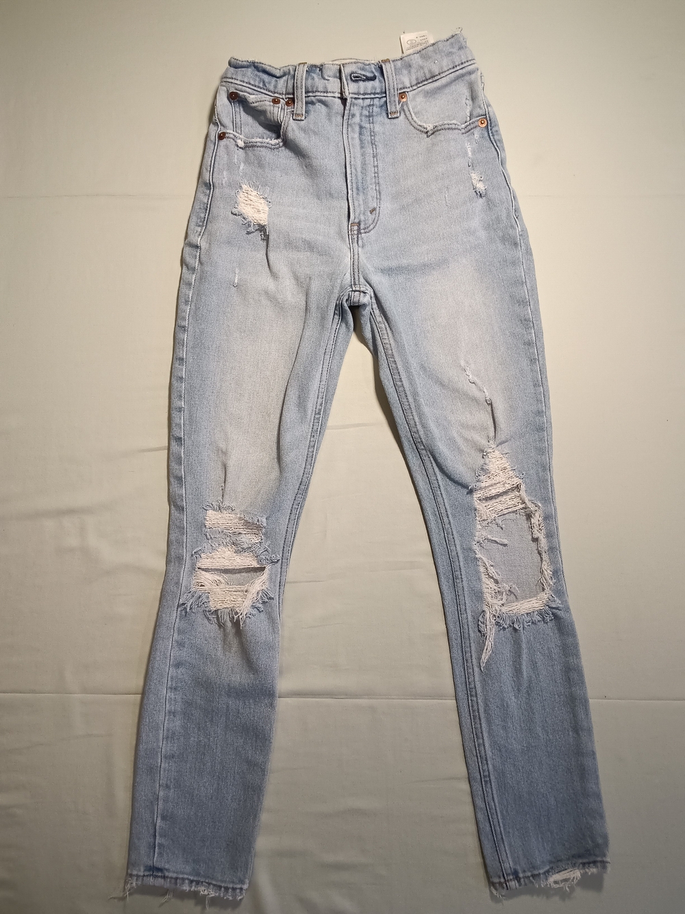 Abercrombie & Fitch Light Blue Distressed Skinny Jeans